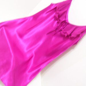 Val Mode Hot Pink Sexy Satin Chemise Nightgown NWOT Size S